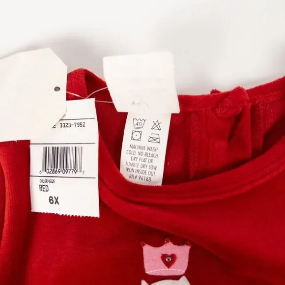 NEW Vintage 90s Sweet Potatoes Velour Cat Princess Dress Made in USA Red Sz 6X - Picture 7 of 10